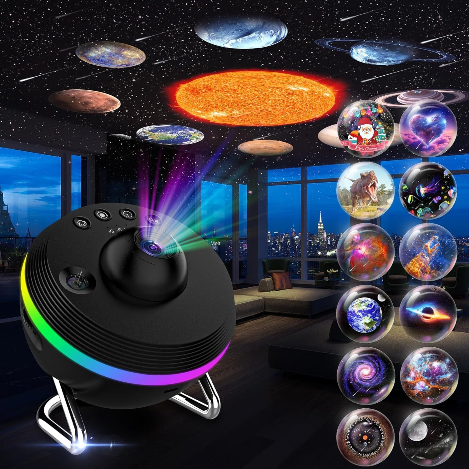 Dynamic Meteor Projection Lamp Galaxy Starlight Full Sky Stars Bedroom Ambient Star Projector - Image 3