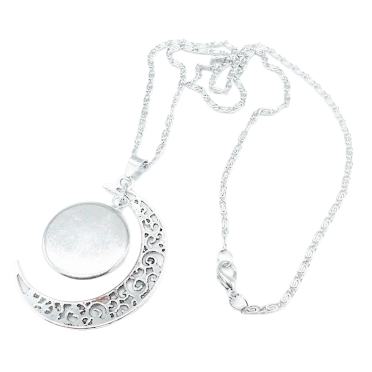 Zodiac Time Gem Luminous Necklace for Women, Simple Silver Moon Pendant Choker - Image 5