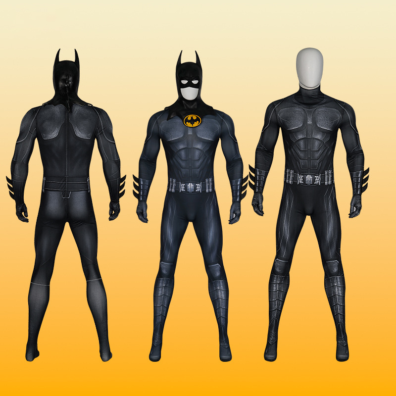 Hero Armor Outfit Michael Keaton Bruce Cosplay Costume Black Leather Jumpsuit Boots Cowl Full Set Halloween Suit Custom - Image 3