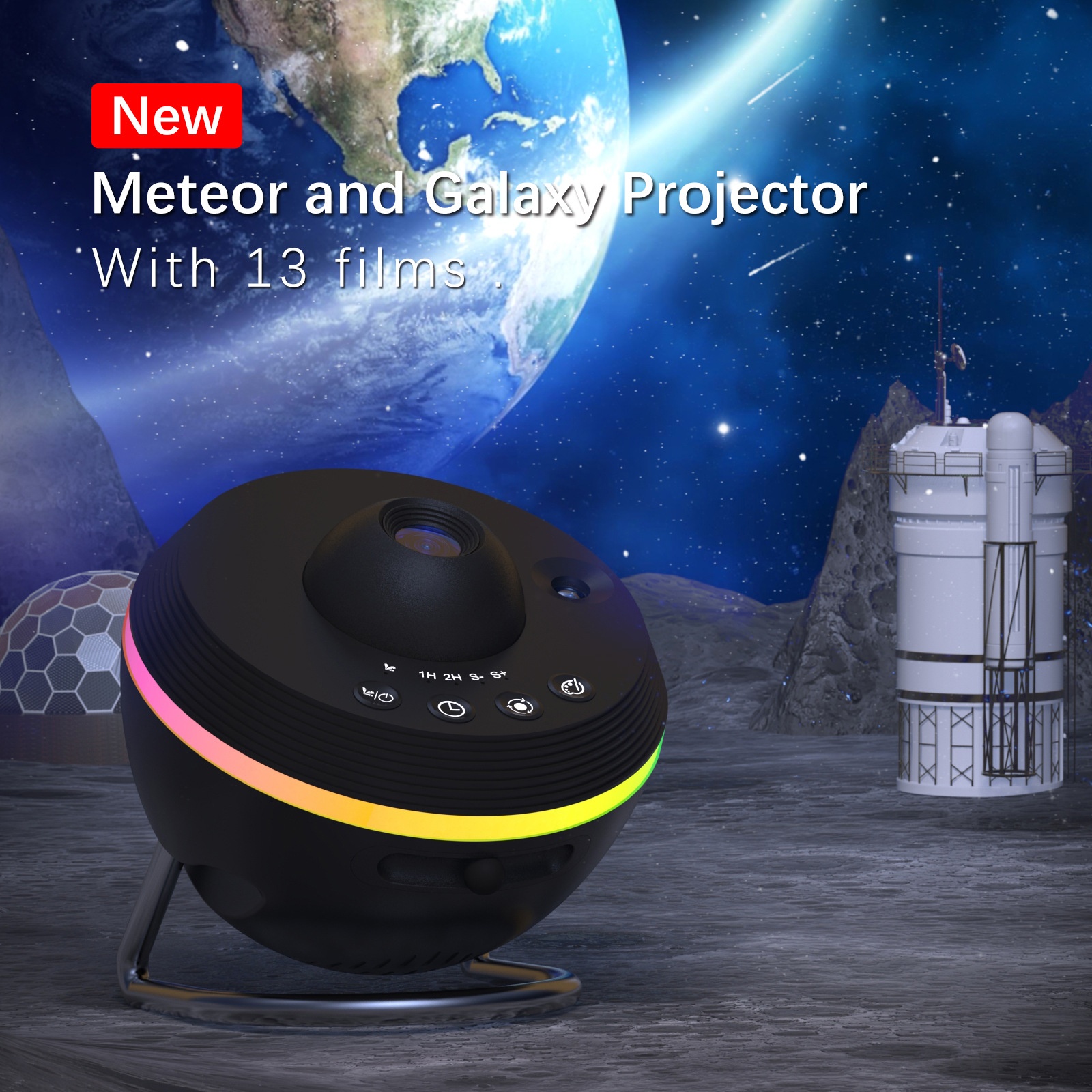 Dynamic Meteor Projection Lamp Galaxy Starlight Full Sky Stars Bedroom Ambient Star Projector - Image 4